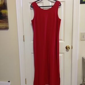 Women's With Control Solid Red Sleeveless Round Neck Dress Size 1XP Maxi Dress